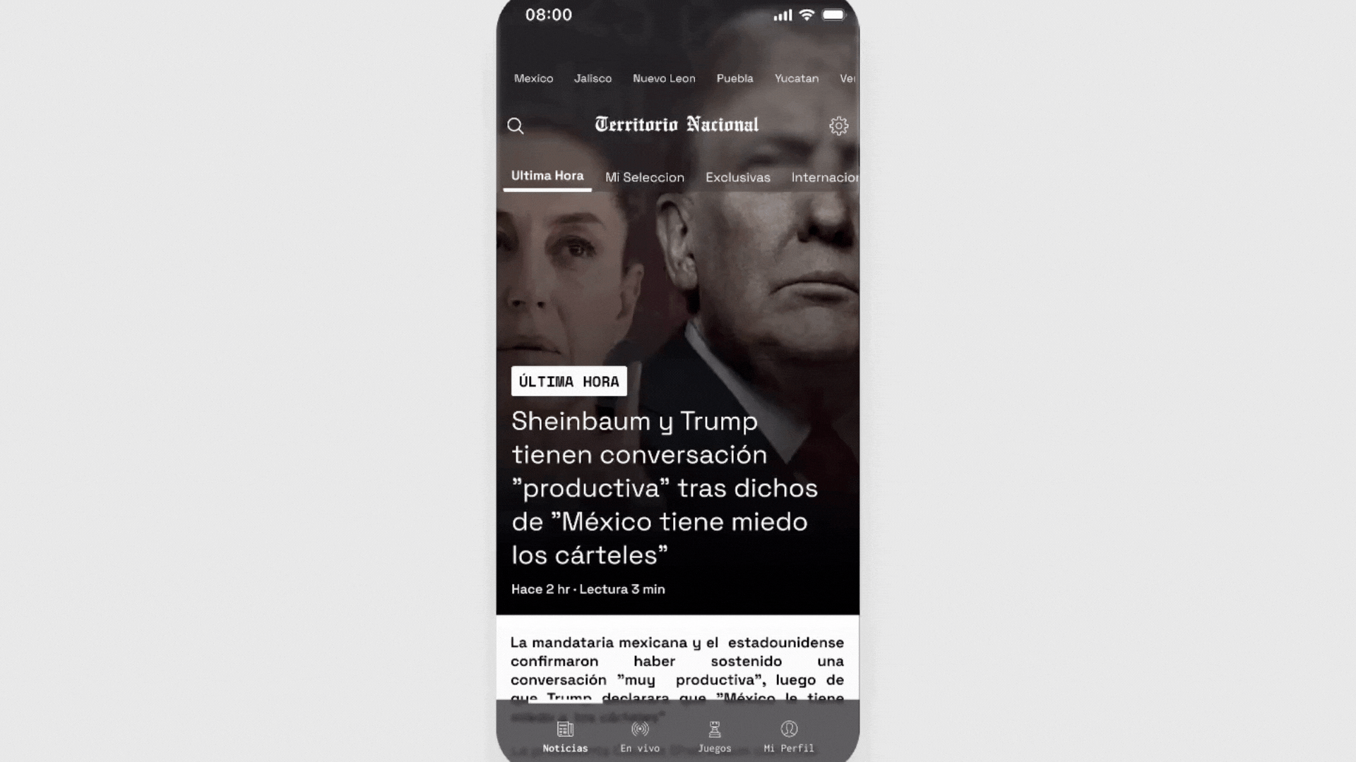 Territorio Nacional — product preview